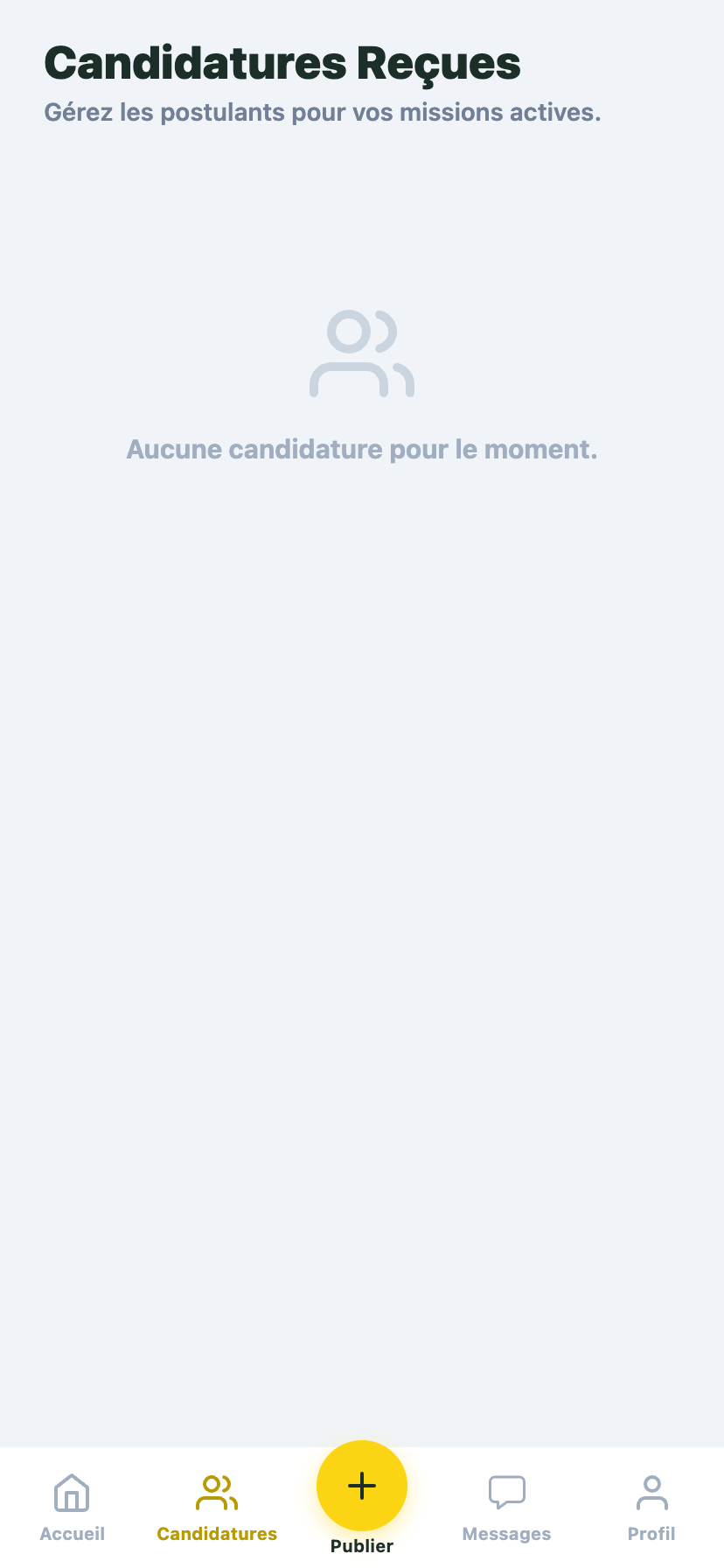 Candidatures reçues dans l'application YoCombi!