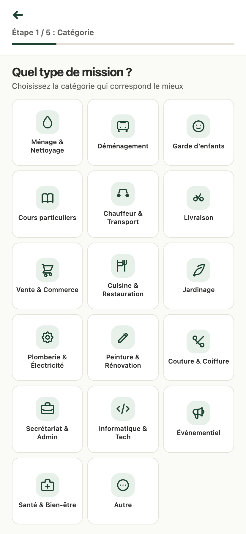 Publication d'une mission dans l'application YoCombi!